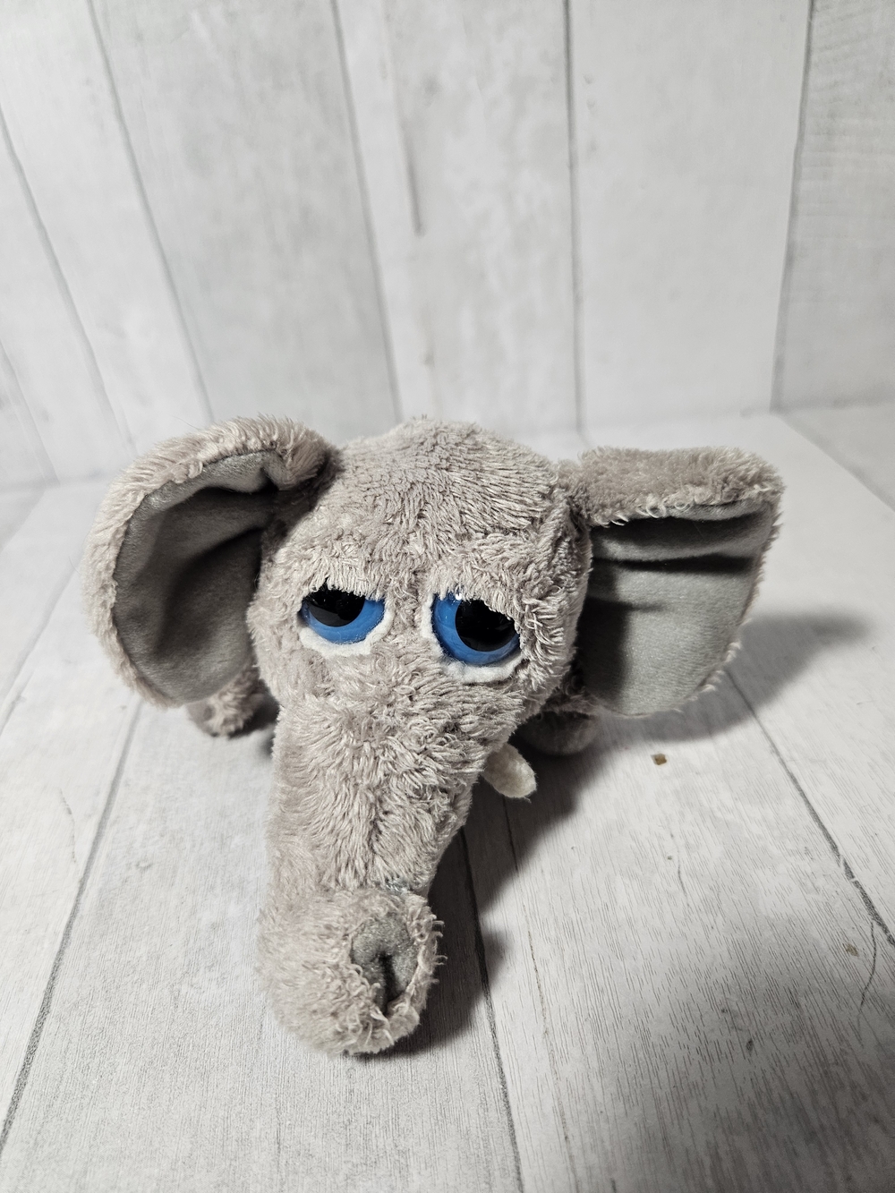 Russ Little Peepers Plush Elephant Grey Russ Berrie Gazoo Big Blue Eyes